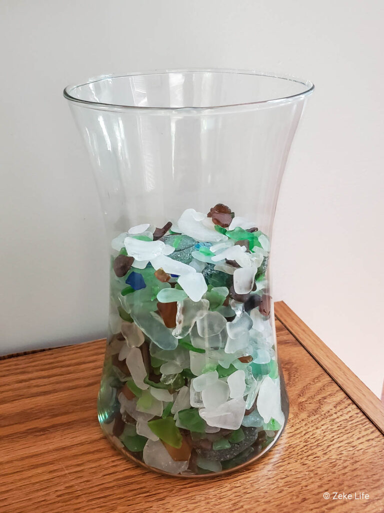 beach glass jar