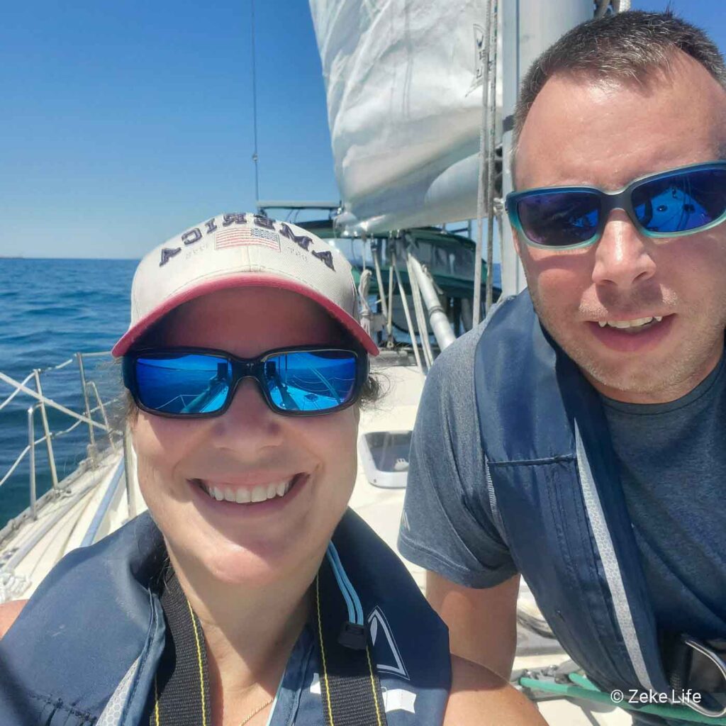 kyle and kara selfie on the boat