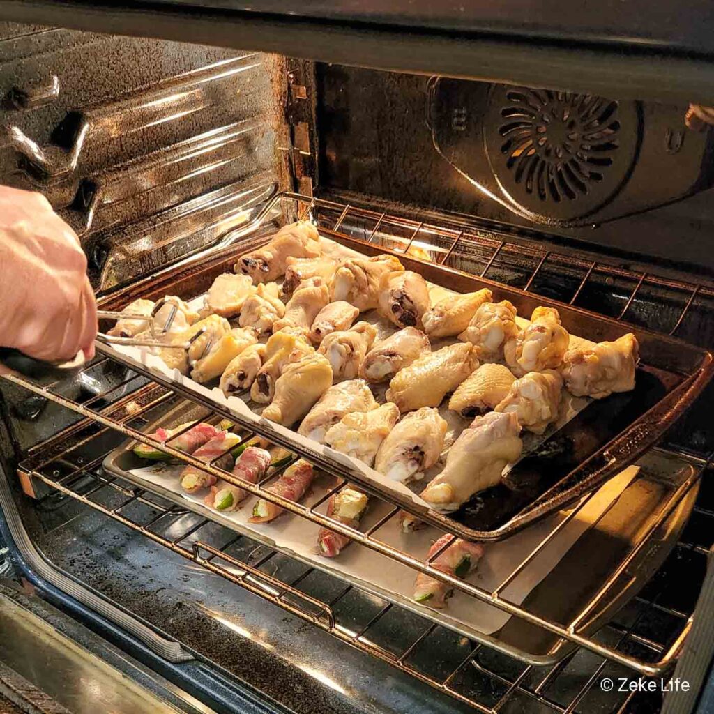 turning wings in oven