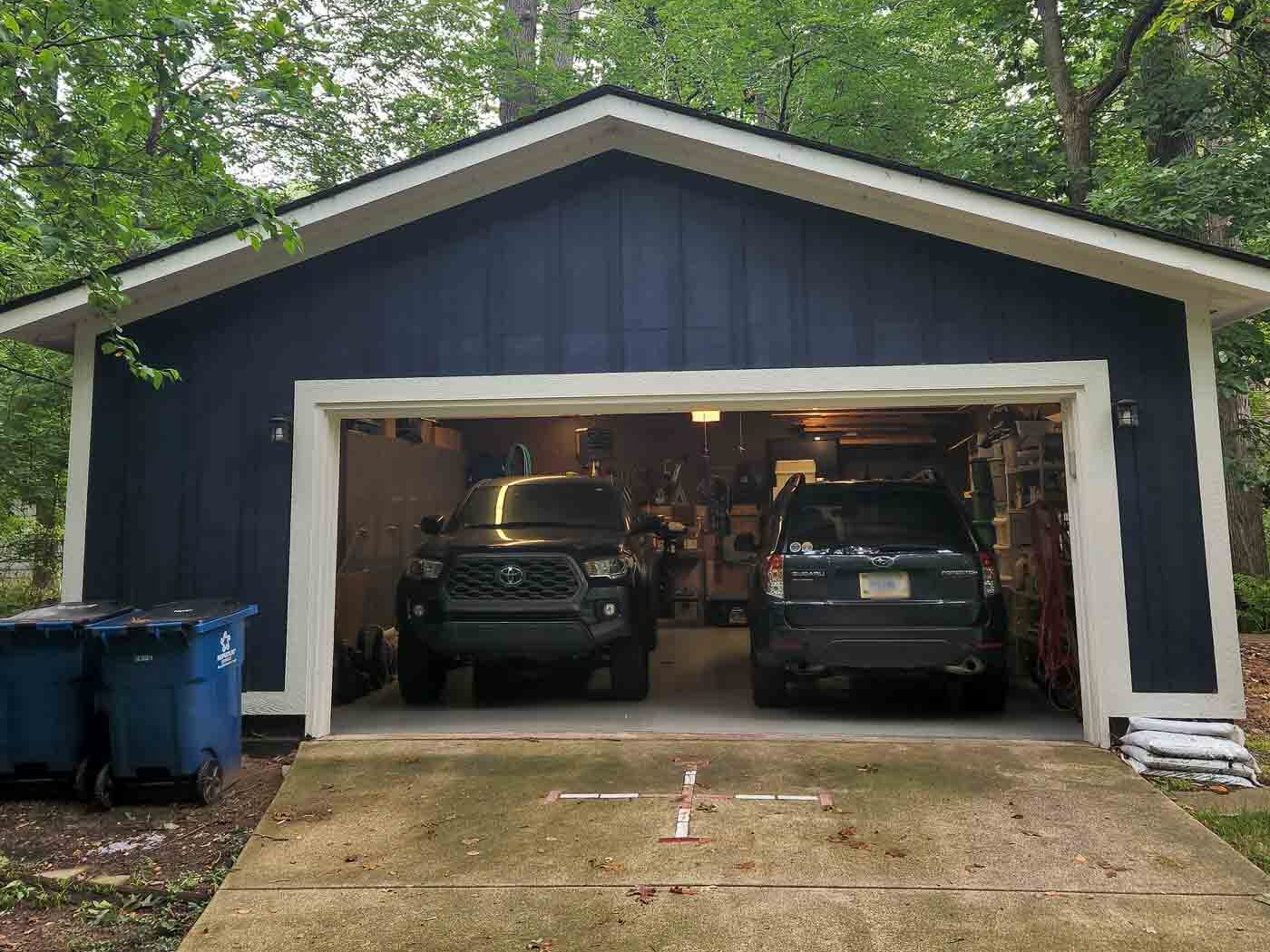 cars parked in garage