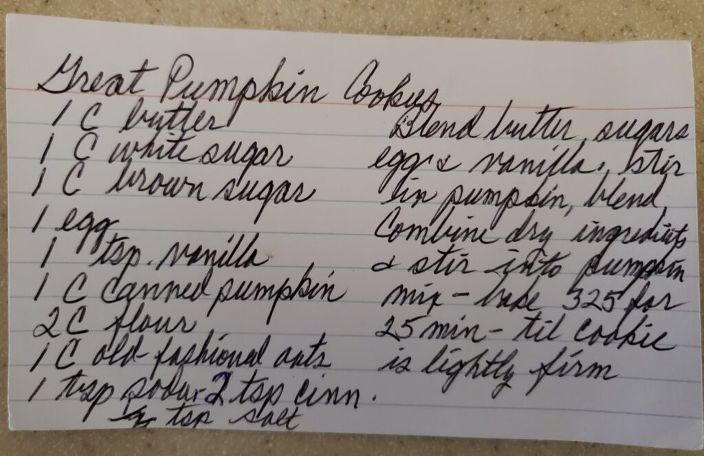 handwritten recipe