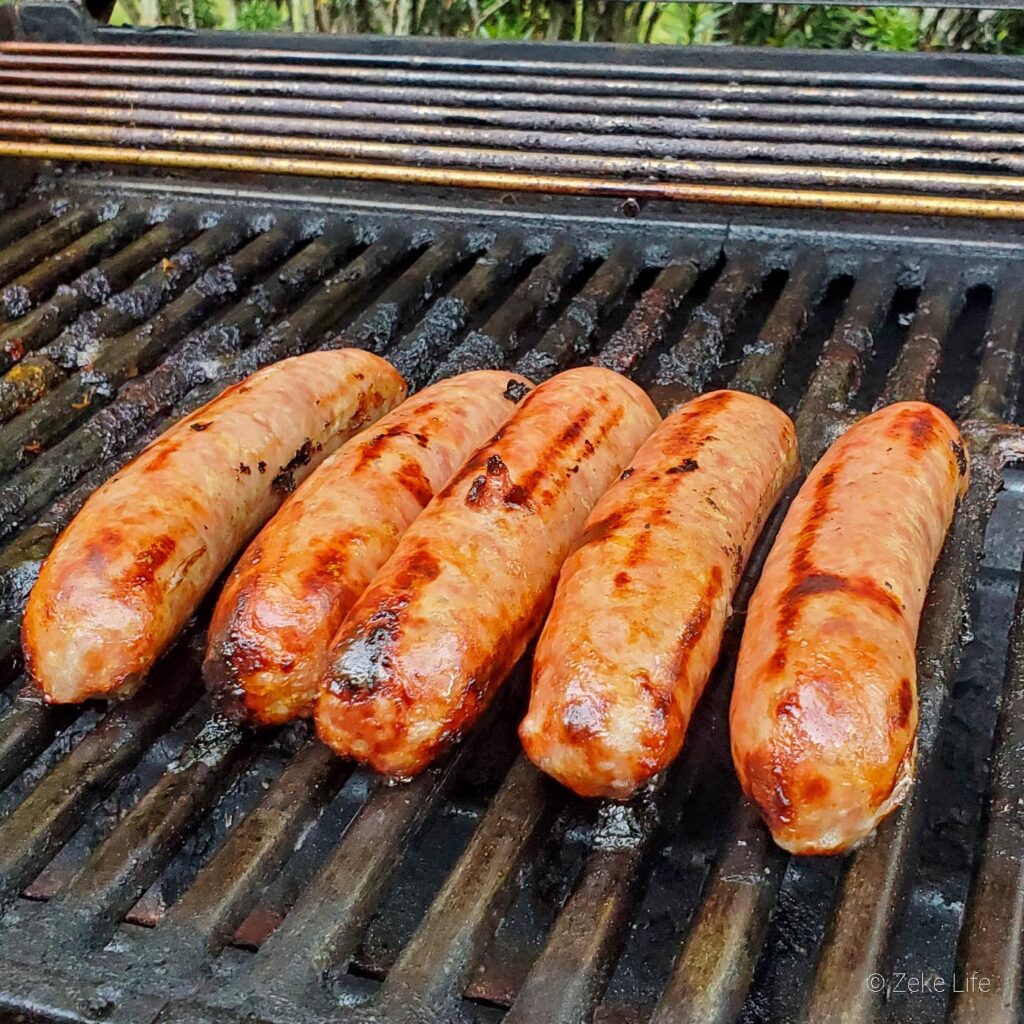 bratwurst on grill