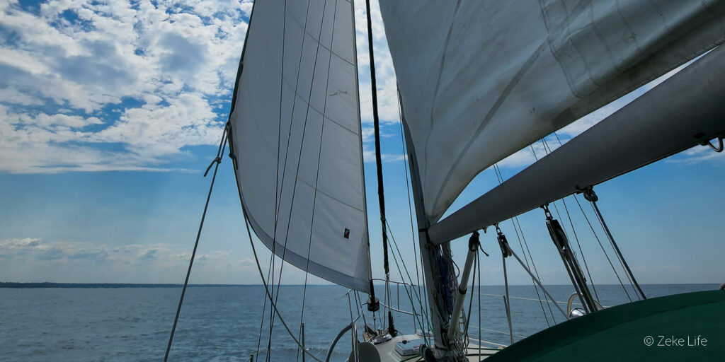 sailing in august on lake michigan
