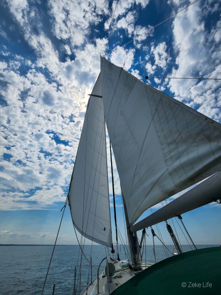 sailing in august on lake michigan