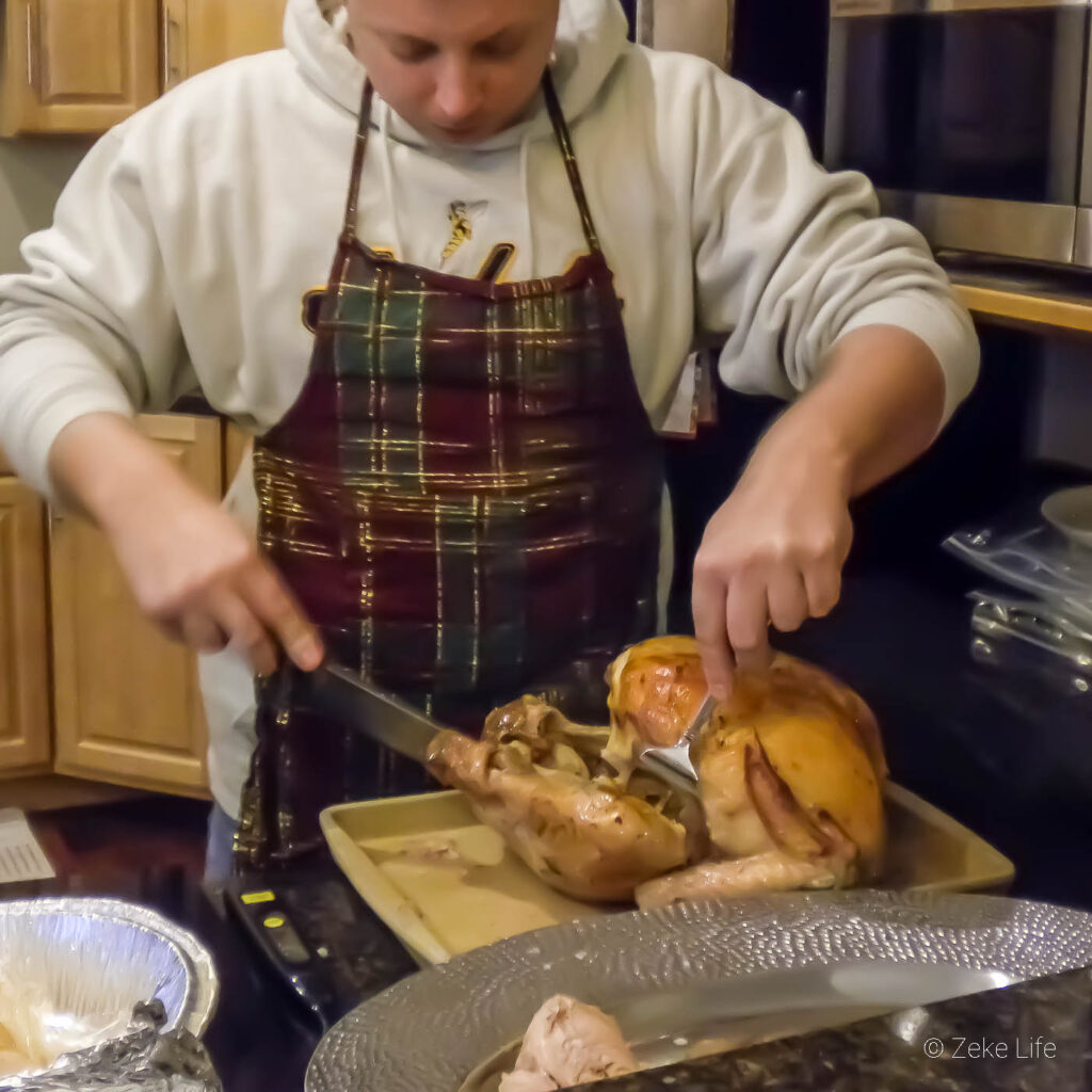 kyle carving turkey
