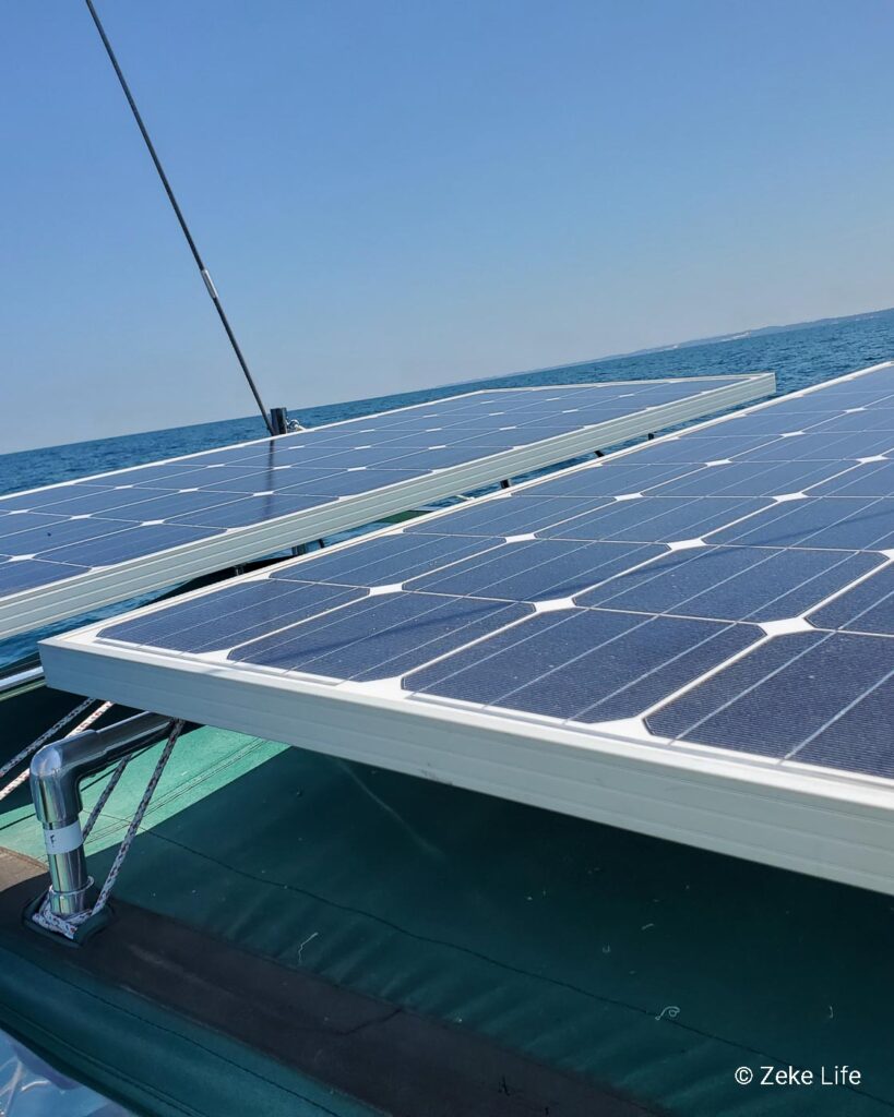 solar panels on sailboat