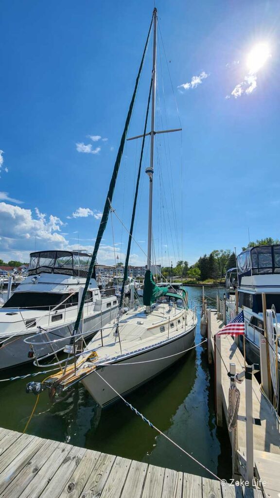 SV Zeke E Boy safe at the dock