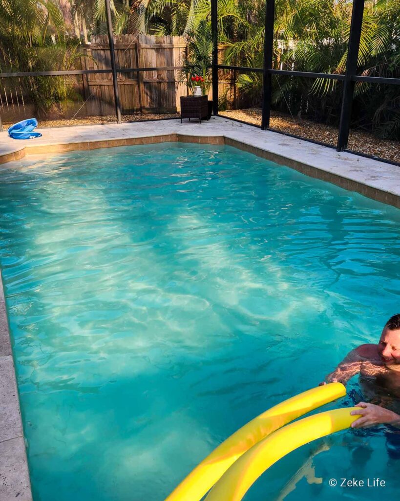 kyle in swimming pool