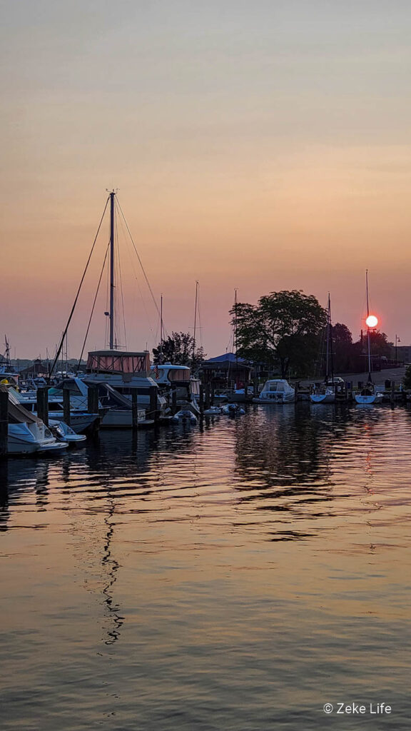 sunrise in South Haven Municipal Marina