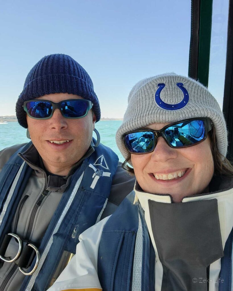 Kyle + Kara sailing on Lake Michigan