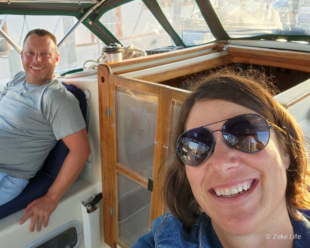 Kyle and Kara selfie in the cockpit